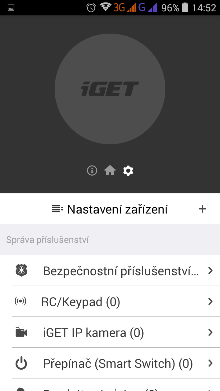 iGET SECURITY M3 aplikace